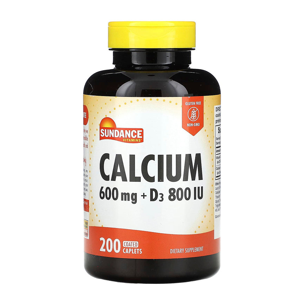 Sundance Calcium 600 Mg And Vitamin D3 800 IU Tablets, 200 Ea
